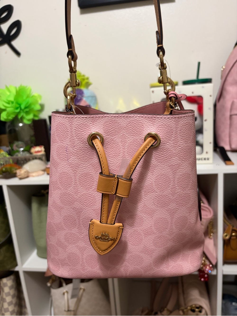 Coach Powder Pink Rowan Bucket Bag